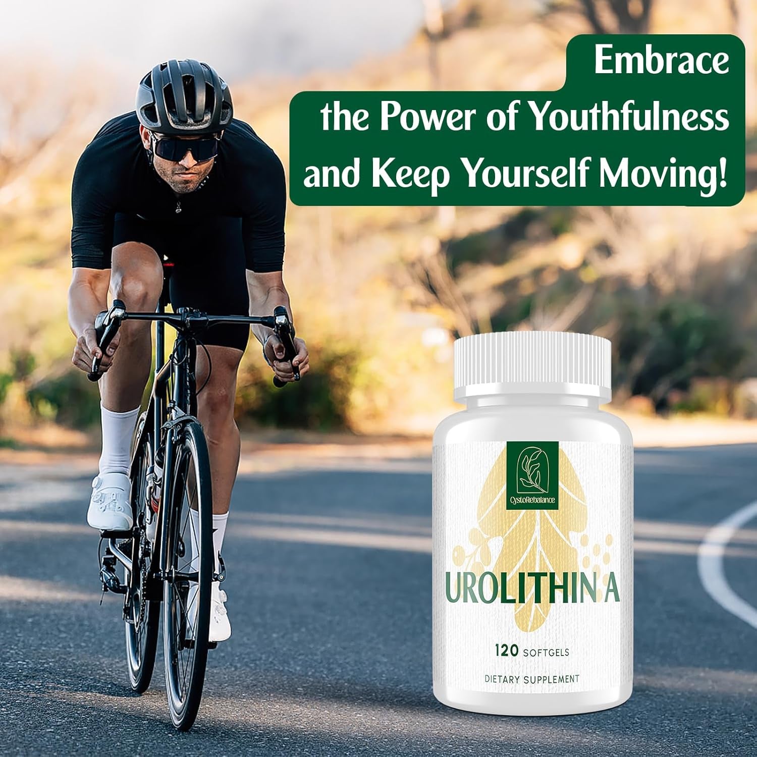 CystoRebalance Urolithin A - 120 Softgels | 2000mg High-Absorption Cellular Health Supplement